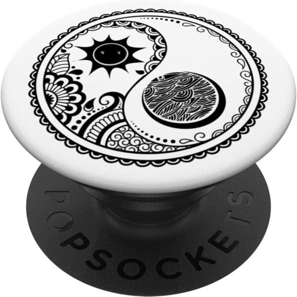 Chinese Astrology Sun And Moon Yin Yang Mandala Spiritual PopSockets Grip and Stand for Phones and Tablets