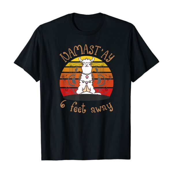 Funny Llamastay 6 Feet Away Llama Namaste Yoga T-Shirt