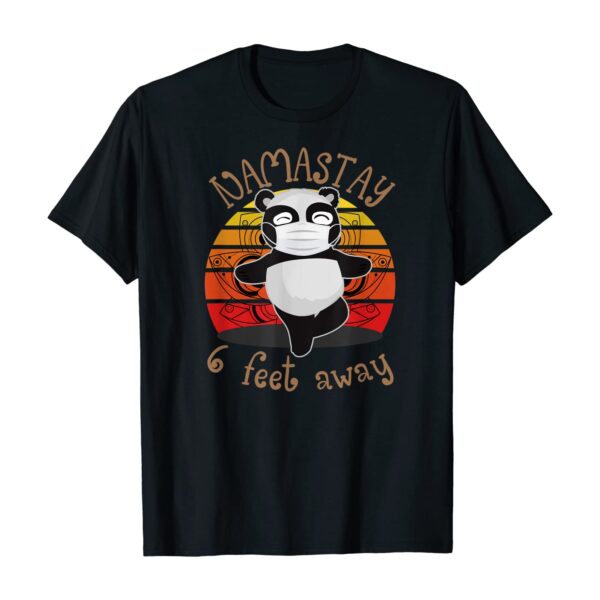 Vintage Panda Yoga Tree Pose Namaste Namastay 6 Feet Away T-Shirt