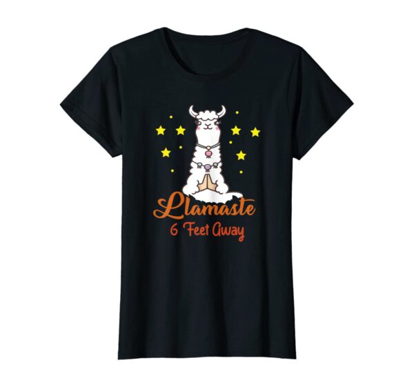 Funny Llamastay 6 Feet Away Llama Namaste Yoga T-Shirt