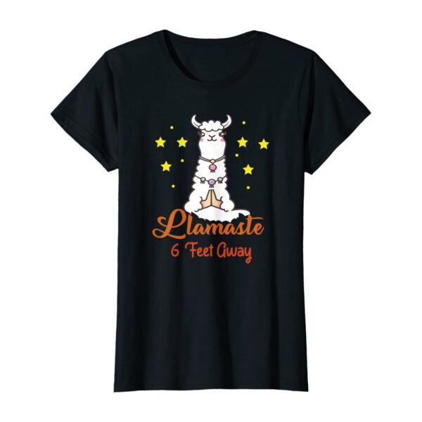 Funny Llamastay 6 Feet Away Llama Namaste Yoga T-Shirt