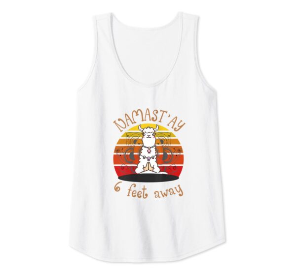 Funny Llamastay 6 Feet Away Llama Namaste Yoga Tank Top