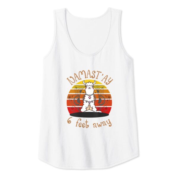 Funny Llamastay 6 Feet Away Llama Namaste Yoga Tank Top