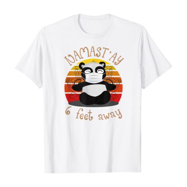 Vintage Namaste Panda Namastay 6 Feet Away Yoga Meditation T-Shirt