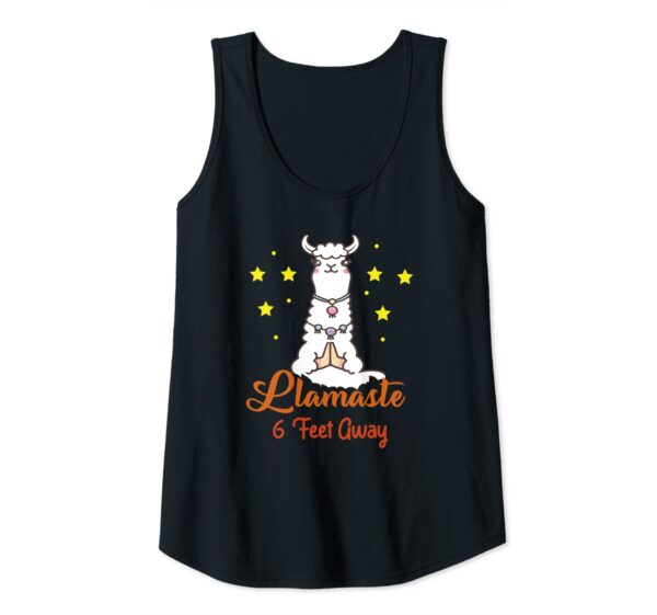 Funny Llamastay 6 Feet Away Llama Namaste Yoga Tank Top