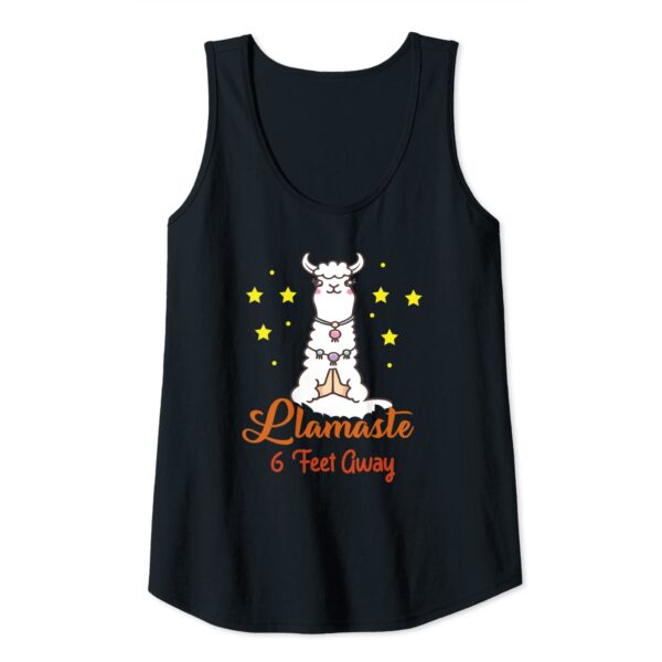 Funny Llamastay 6 Feet Away Llama Namaste Yoga Tank Top