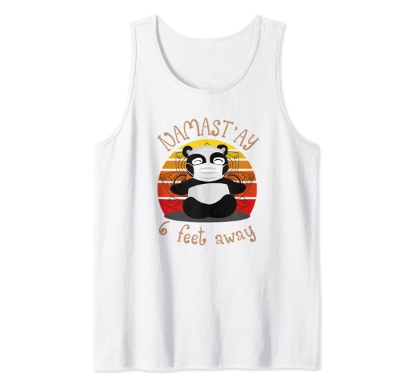 Vintage Namaste Panda Namastay 6 Feet Away Yoga Meditation Tank Top