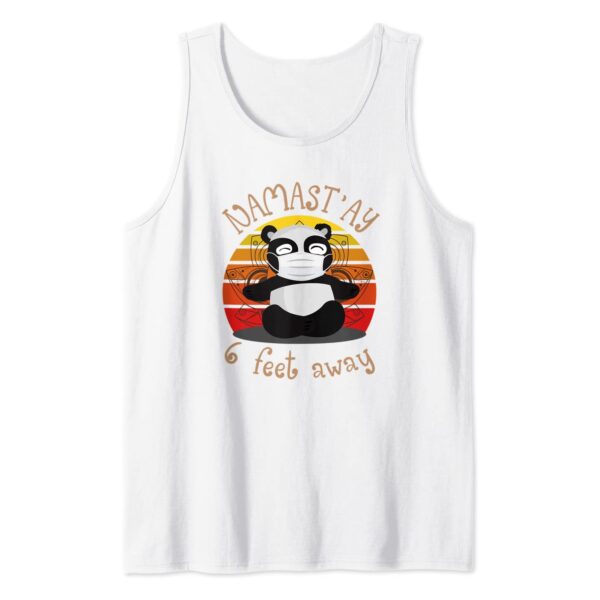 Vintage Namaste Panda Namastay 6 Feet Away Yoga Meditation Tank Top