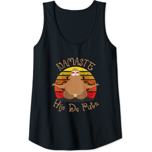 Vintage Hippies Sloth Namaste Hijo de Puta Yoga Meditation Tank Top