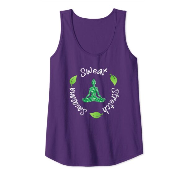 Funny Hippie Sweat Streatch Savasana Repeat Yoga Quote Tank Top