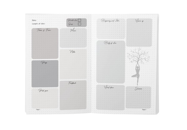 yoga class planner interior views