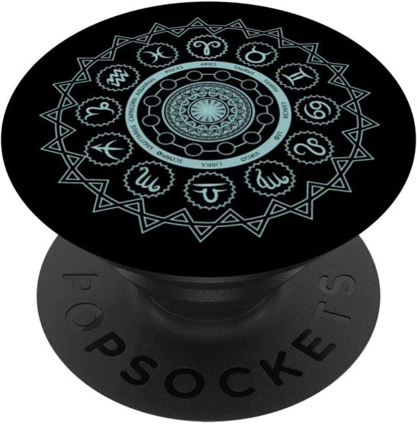 12 Horoscope Sign Zodiac Astrology Zen Spiritual Mandala PopSockets PopGrip: Swappable Grip for Phones & Tablets