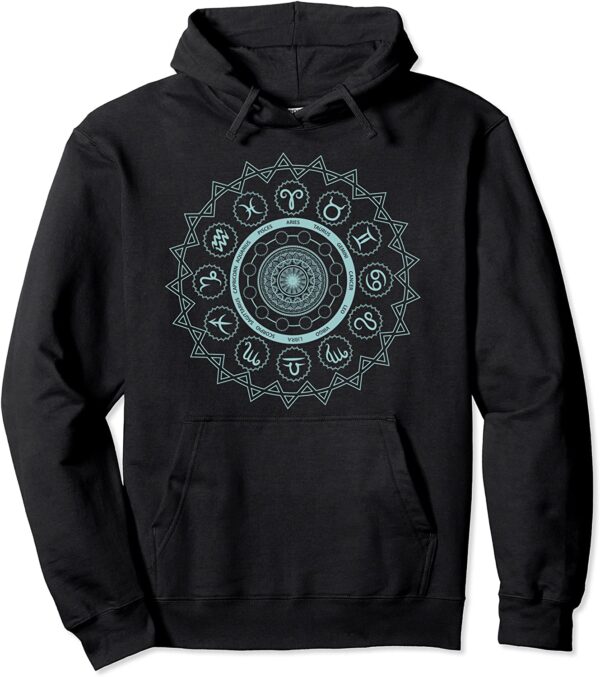 12 Horoscope Sign Zodiac Astrology Zen Spiritual Mandala Pullover Hoodie