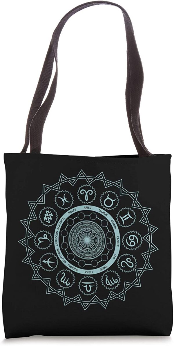 12 Horoscope Sign Zodiac Astrology Zen Spiritual Mandala Tote Bag