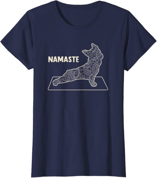 Bulldog Yoga Namaste Zen Mandala Cute Up Dog Yoga T-Shirt
