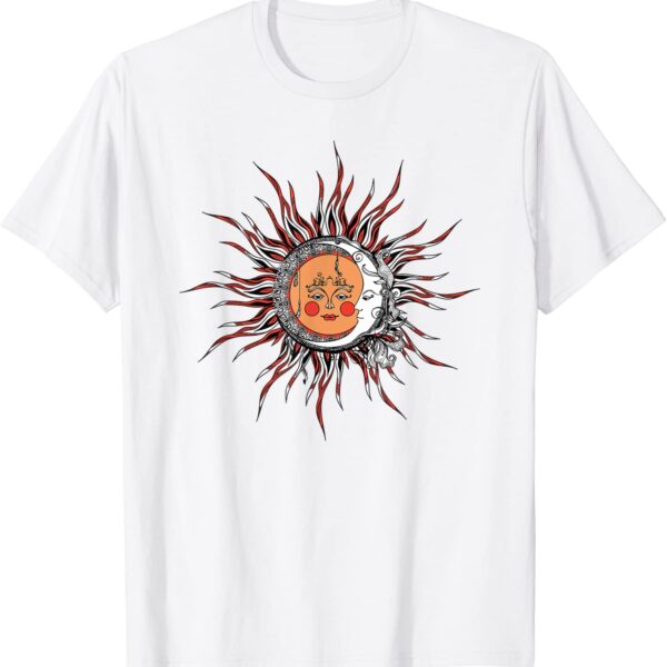 Sun and Moon Vintage Hand Sketch Zen Ornate T-Shirt