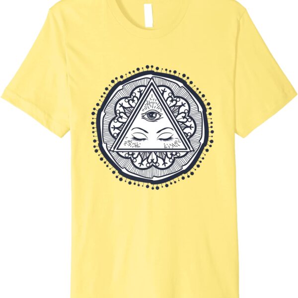 Third Eye Chakra Black & White Zen Mandala Yoga Meditation Premium T-Shirt
