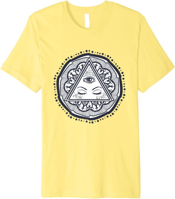 Third Eye Chakra Black & White Zen Mandala Yoga Meditation Premium T-Shirt