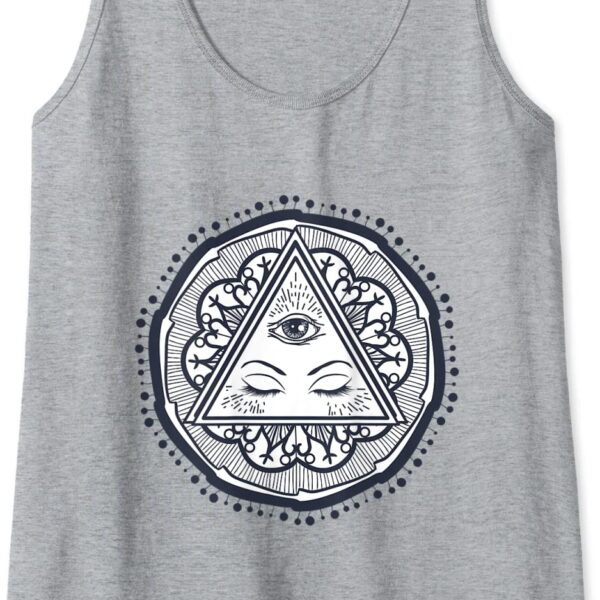 Third Eye Chakra Black & White Zen Mandala Yoga Meditation Tank Top