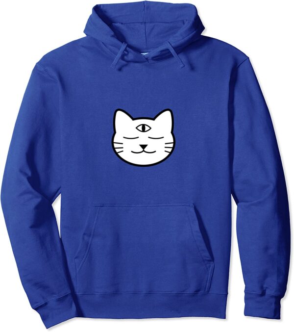 Three-Eyed Cat Third Eye Chakra Yoki Mascot Yoga Meditation Pullover Hoodie