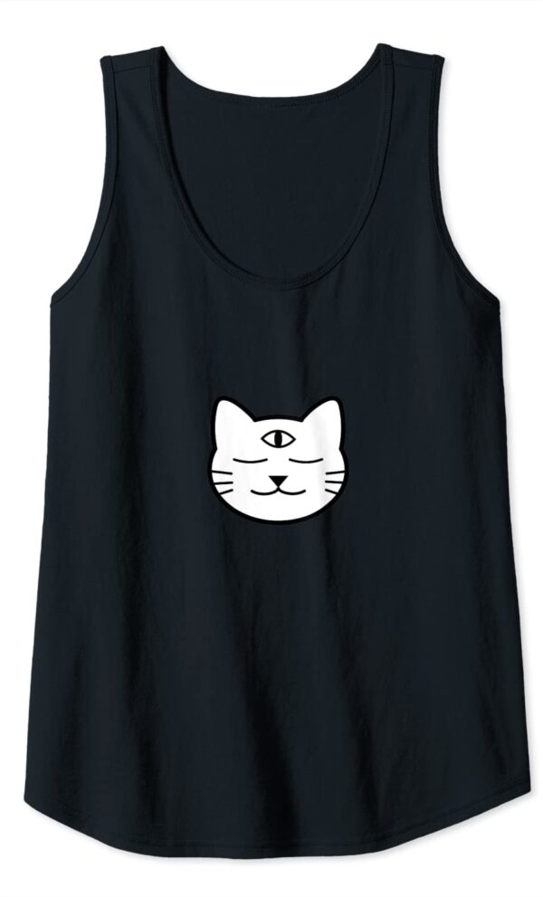 Three-Eyed Cat Third Eye Chakra Yoki Mascot Yoga Meditation Tank Top