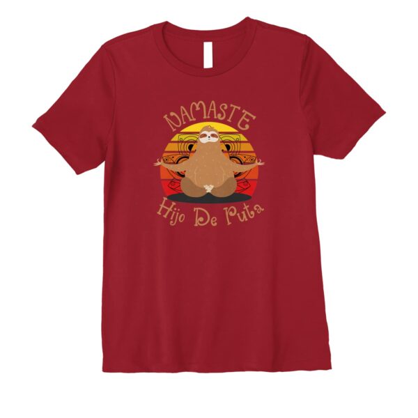 Vintage Hippies Sloth Namaste Hijo de Puta Yoga Meditation Premium T-Shirt