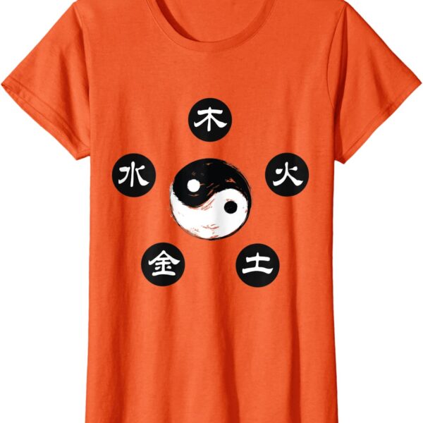 Yin Yang Five Elements Chart Chinese Taichi Balance T-Shirt