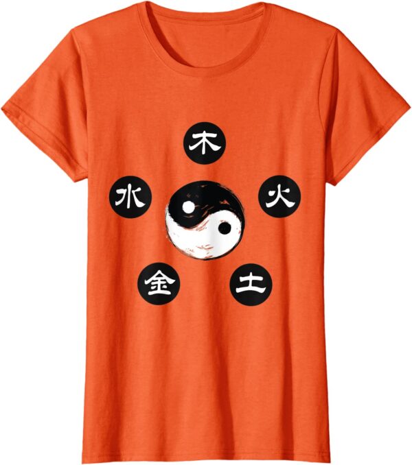 Yin Yang Five Elements Chart Chinese Taichi Balance T-Shirt