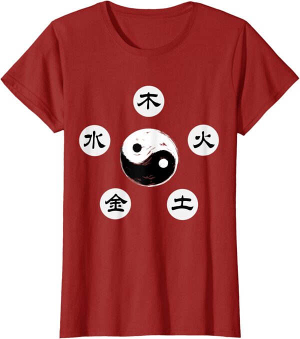 Yin Yang Five Elements Chart Chinese Taichi Balance T-Shirt