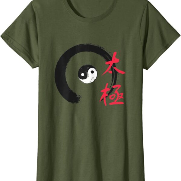 Yin Yang with Chinese Martial Art Tai Chi Quan Character T-Shirt
