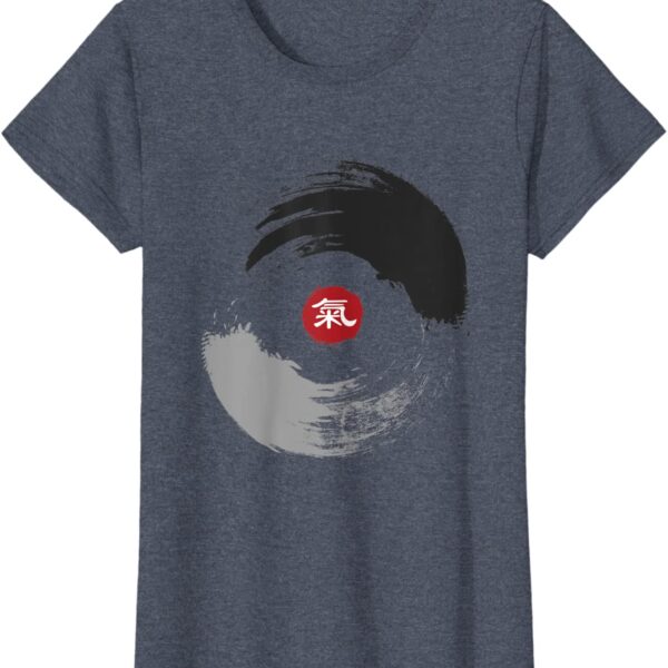 Yin Yang with Chinese Martial Art Tai Chi Quan Qi Character T-Shirt