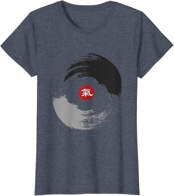 Yin Yang with Chinese Martial Art Tai Chi Quan Qi Character T-Shirt