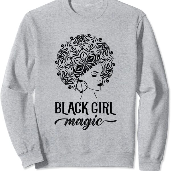 Zen Afro Yoga Mandala Black Girl Magic BLM Inspired Art Sweatshirt