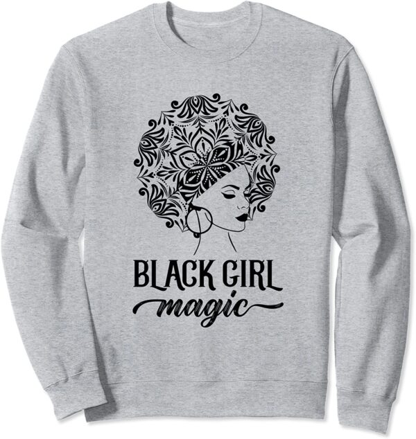 Zen Afro Yoga Mandala Black Girl Magic BLM Inspired Art Sweatshirt