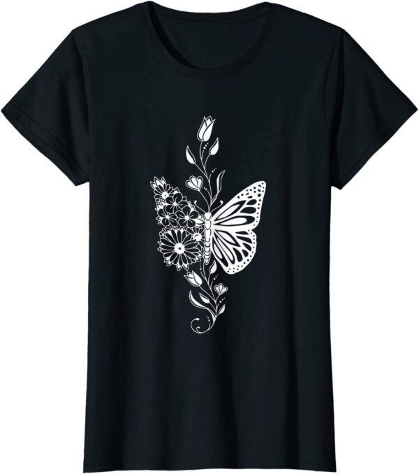 Zen Butterfly Flower Mandala Hippie Meditation T-Shirt