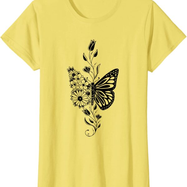 Zen Butterfly Flower Mandala Hippie Meditation T-Shirt