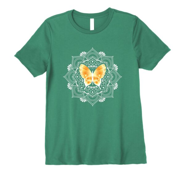 Zen Butterfly Lotus Flower Mandala Hippie Meditation Premium T-Shirt