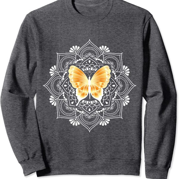 Zen Butterfly Lotus Flower Mandala Hippie Meditation Sweatshirt