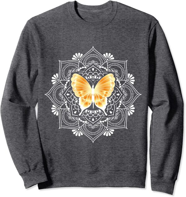 Zen Butterfly Lotus Flower Mandala Hippie Meditation Sweatshirt