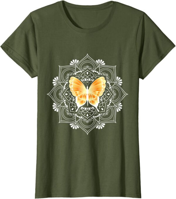 Zen Butterfly Lotus Flower Mandala Hippie Meditation T-Shirt