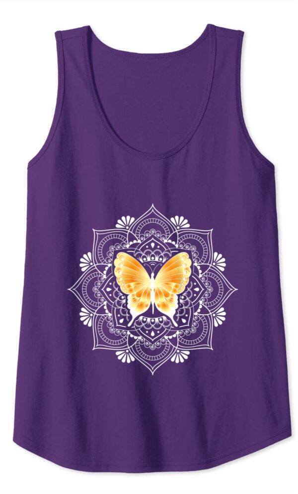 Zen Butterfly Lotus Flower Mandala Hippie Meditation Tank Top