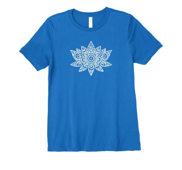 Zen Lotus Flower Mandala Sacred Yoga Hand Sketch Premium T-Shirt