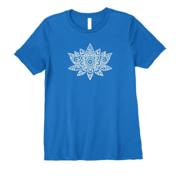 Zen Lotus Flower Mandala Sacred Yoga Hand Sketch Premium T-Shirt