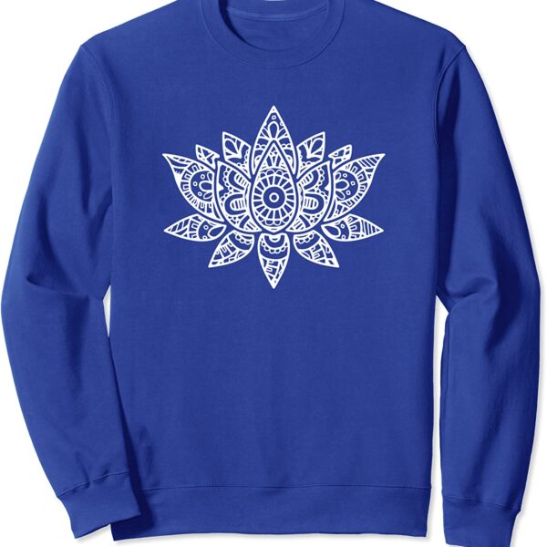 Zen Lotus Flower Mandala Sacred Yoga Hand Sketch Sweatshirt