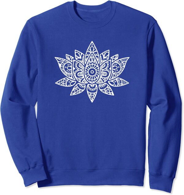 Zen Lotus Flower Mandala Sacred Yoga Hand Sketch Sweatshirt