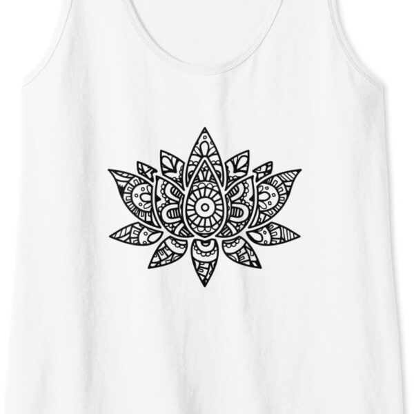 Zen Lotus Flower Mandala Sacred Yoga Hand Sketch Tank Top