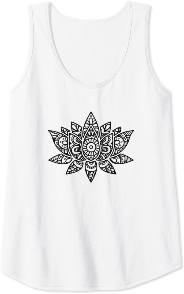 Zen Lotus Flower Mandala Sacred Yoga Hand Sketch Tank Top