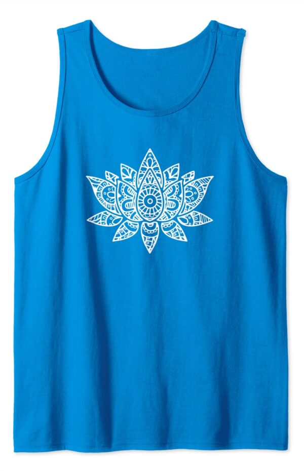 Zen Lotus Flower Mandala Sacred Yoga Hand Sketch Tank Top