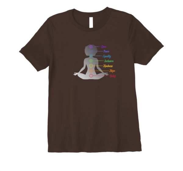 Zen Meditation Seven Chakra with Afro Women Black Girl Yoga Premium T-Shirt