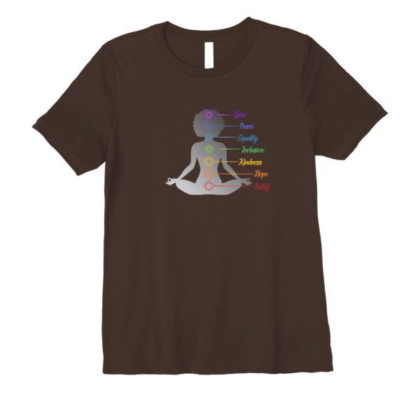 Zen Meditation Seven Chakra with Afro Women Black Girl Yoga Premium T-Shirt